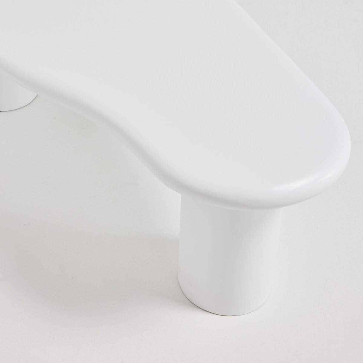 Table basse organique en fibre de ciment L120cm- LUNA blanc, DRAWER
