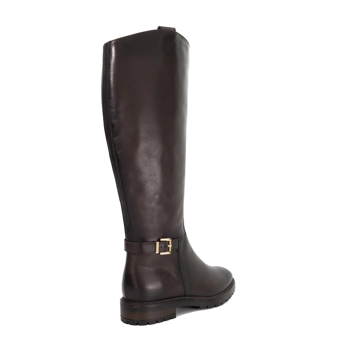 Bottes au genou en cuir à boucle - TABBEY brown-leather, DUNE LONDON