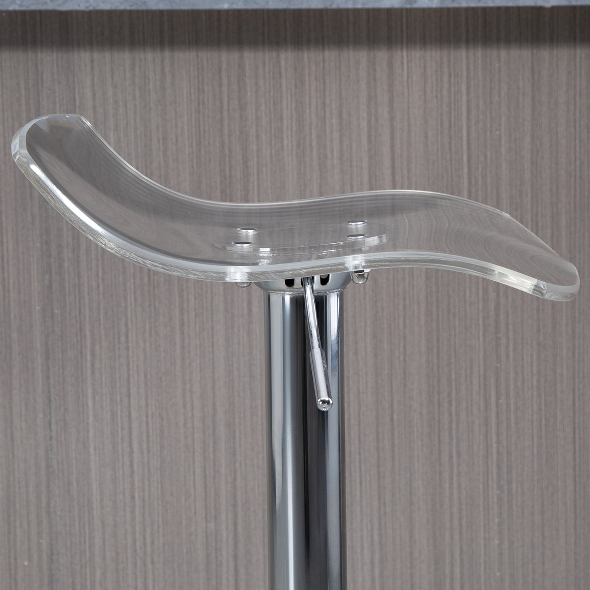 Tabouret de bar Acier Transparent transparent, argenté, HOMCOM