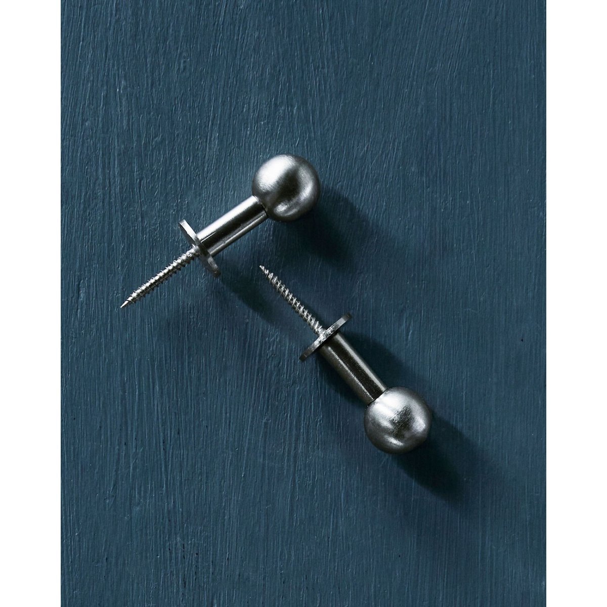 Lot de 2 patères en acier Ball dia 2 cm argent, HOUSE DOCTOR