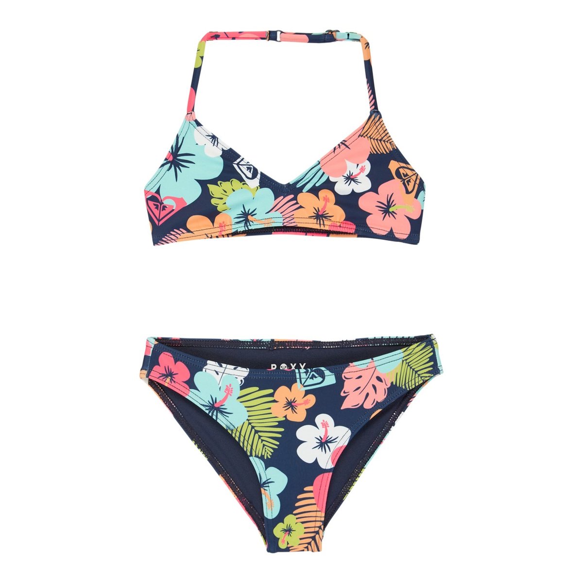 Ensemble 2 pièces bikini bralette deux pièces MORNING FLOWER SET. bleu mood indigo morning flowers tw, ROXY