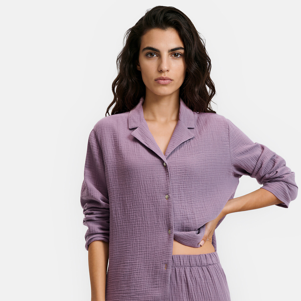 Pyjama en gaze de coton, Signature MARGOT figue, LA REDOUTE COLLECTIONS