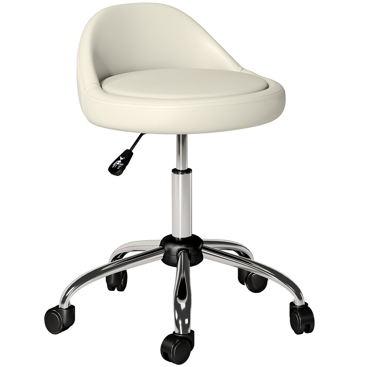 Tabouret de salon Revêtement synthétique blanc, HOMCOM