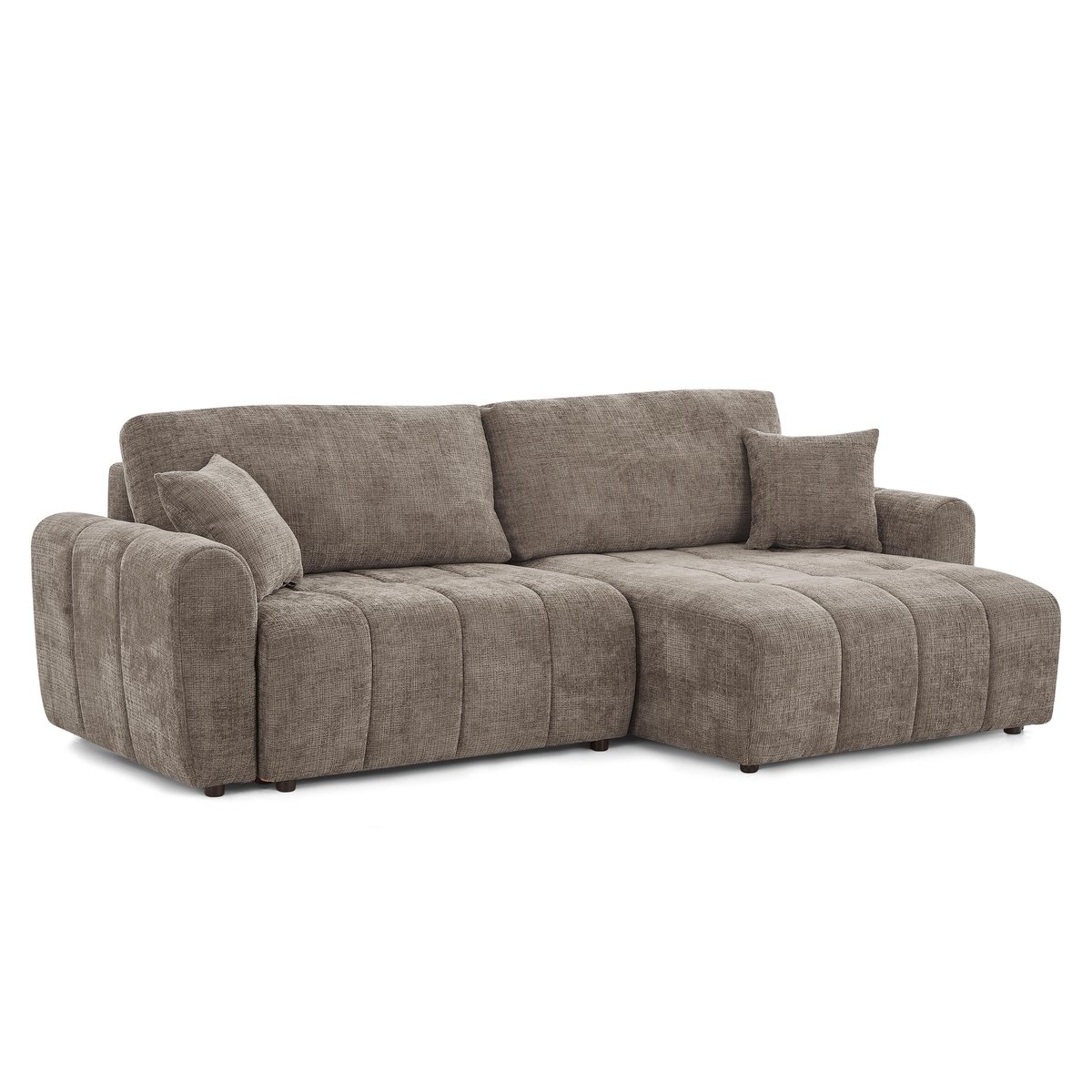 Canapé angle convertible 4 places tissu JONEA marron, BAÏTA