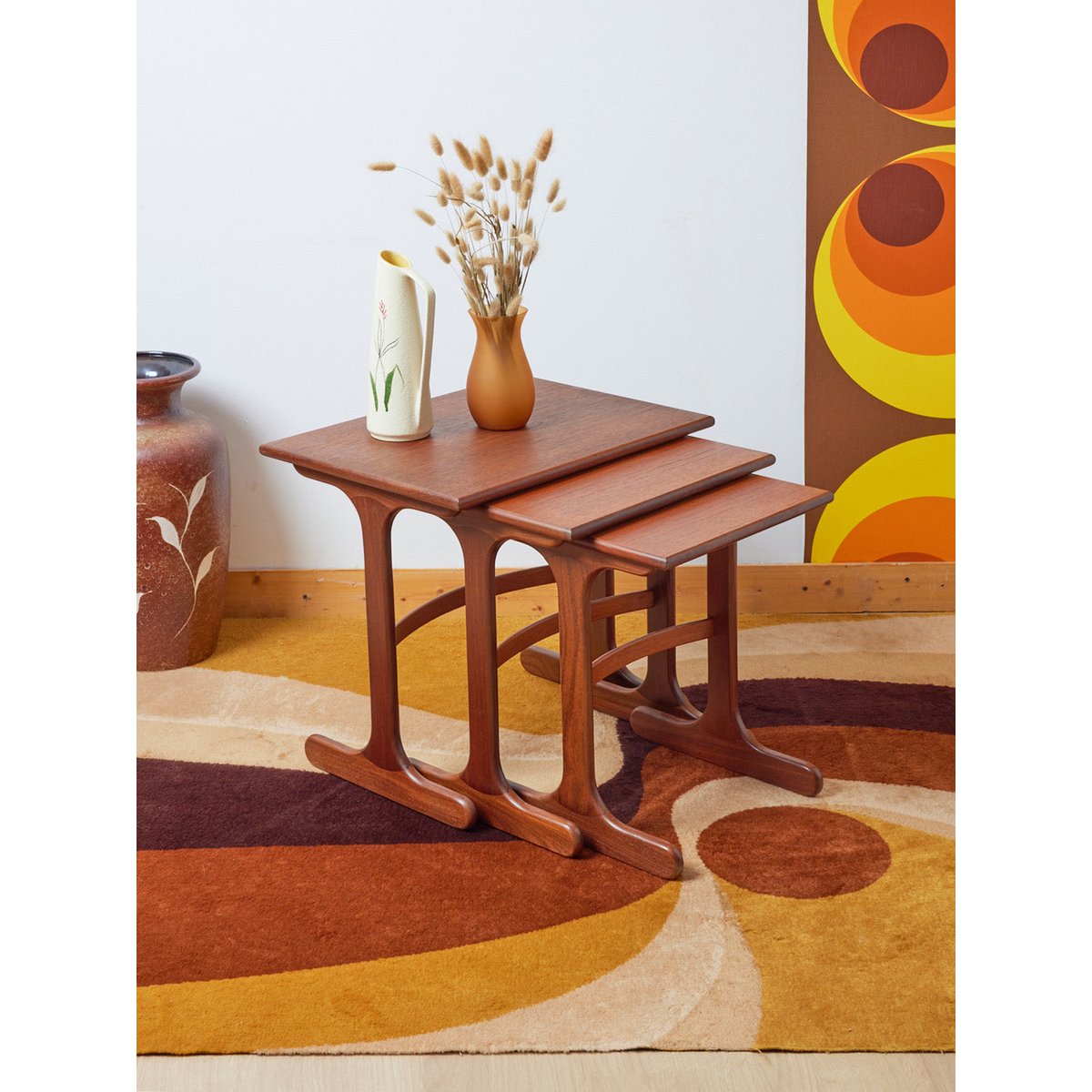 tables gigognes scandinaves en bois Barbara N°129 - Bon état bois clair, DEBONGOUT