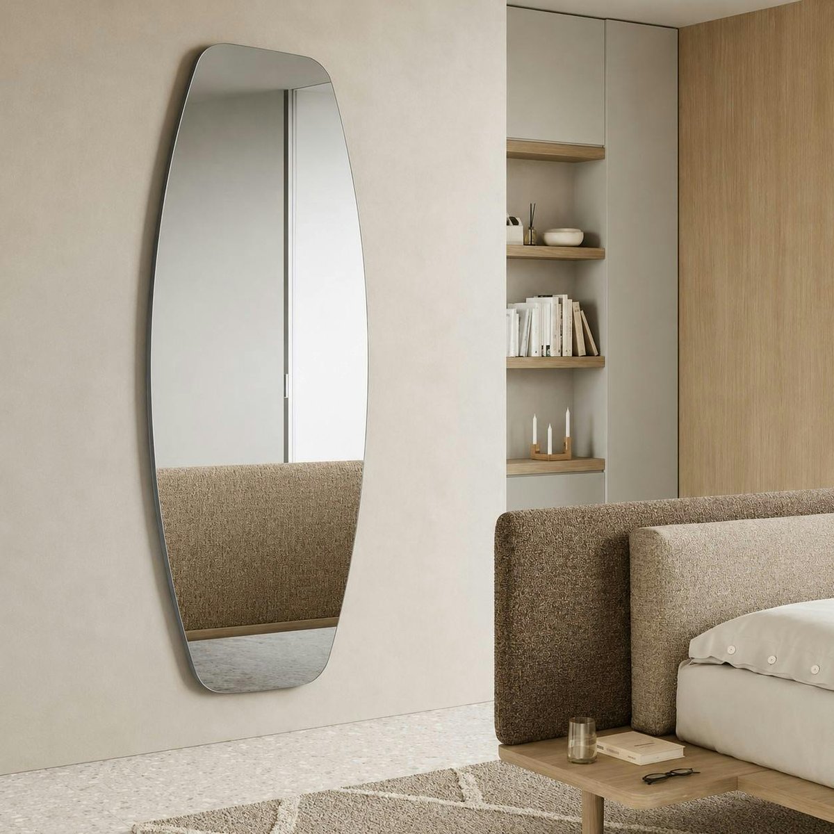 Miroir mural ovale vertical 180 cm MILANO argenté, PIER IMPORT