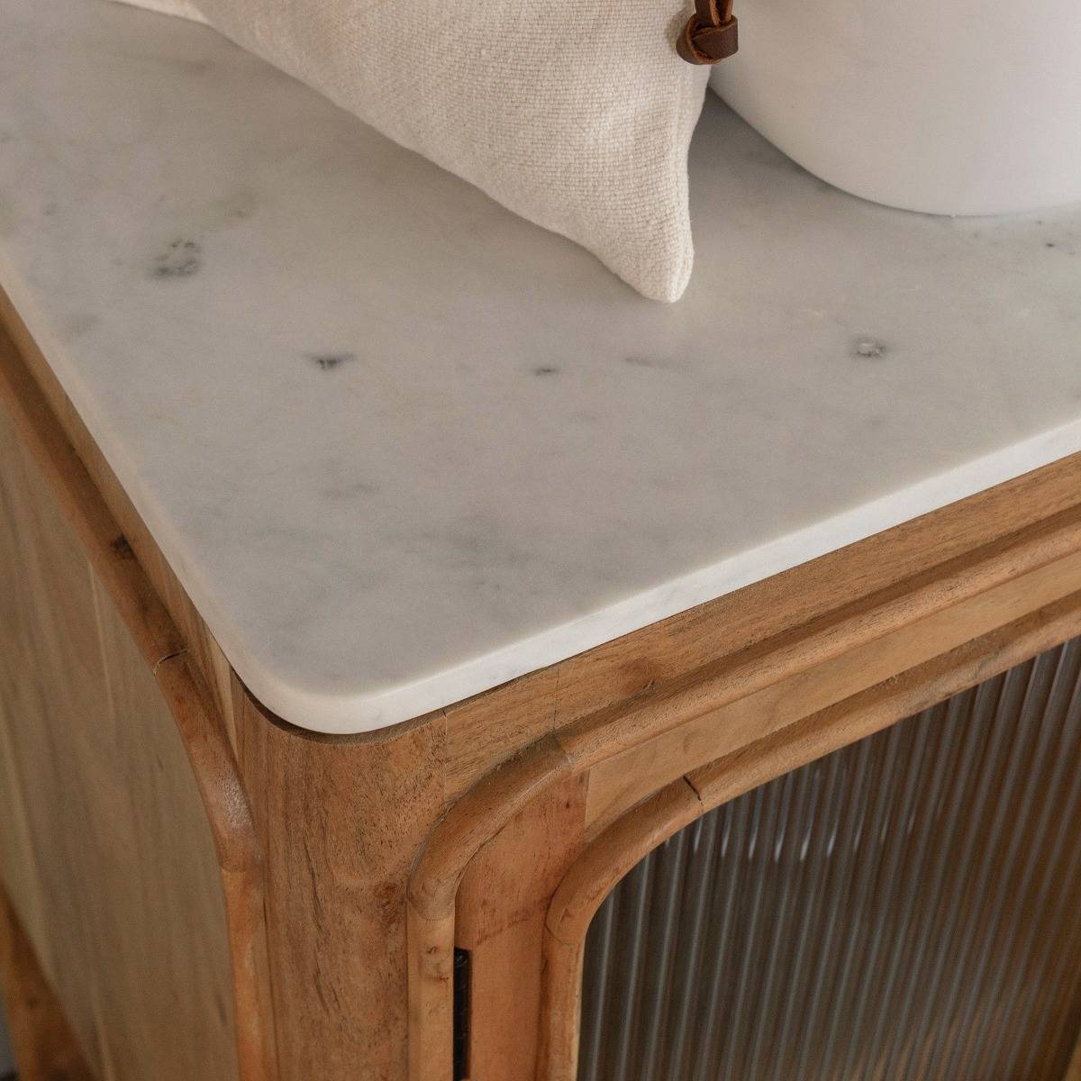 Meuble sous vasque en bois d'acacia EMYR bois clair, MADE IN MEUBLES 