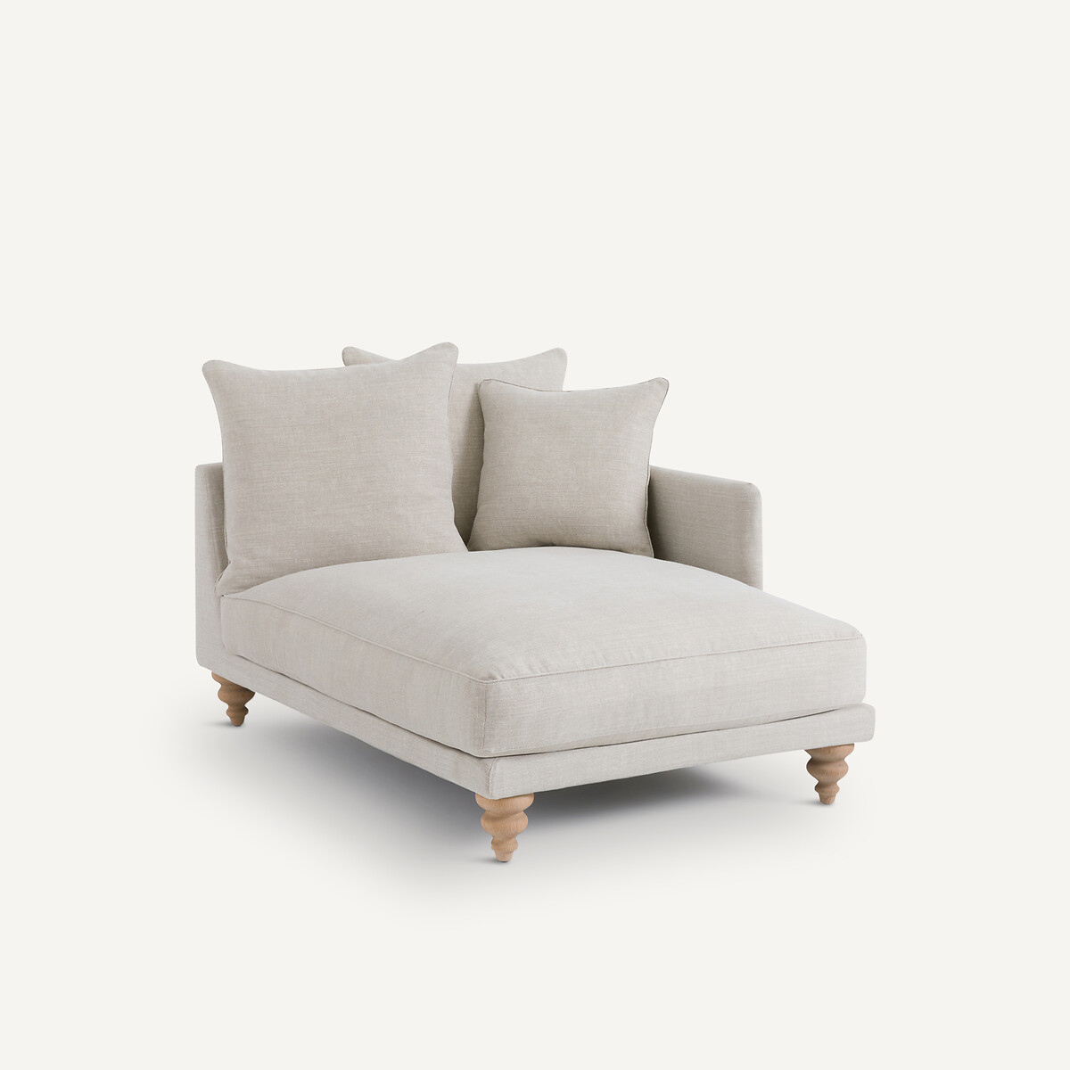 Chaise longue in cotone e lino, LAZARE beige, AM.PM