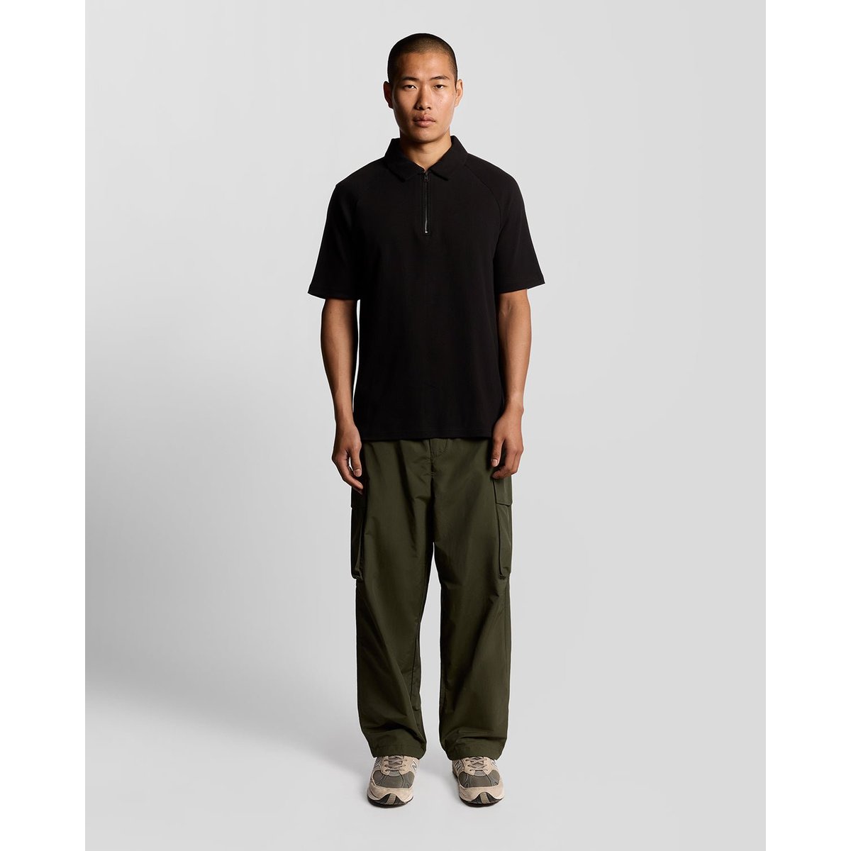 Polo interlock zippé noir jais, LYLE & SCOTT