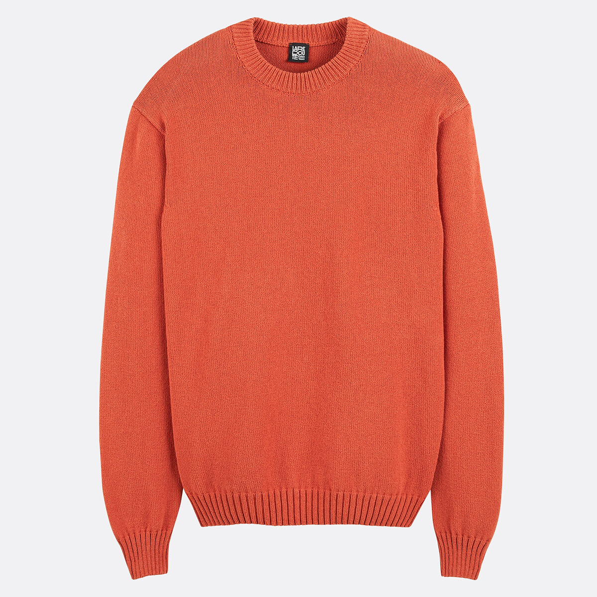 Fine Knit Crew Neck Jumper orange, LA REDOUTE COLLECTIONS