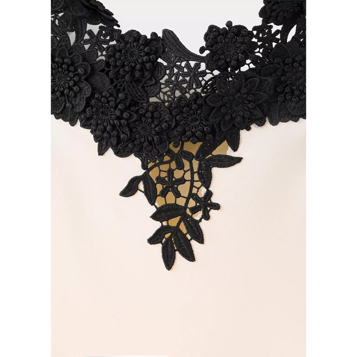 Robe en satin détail guipure écru, MANGO