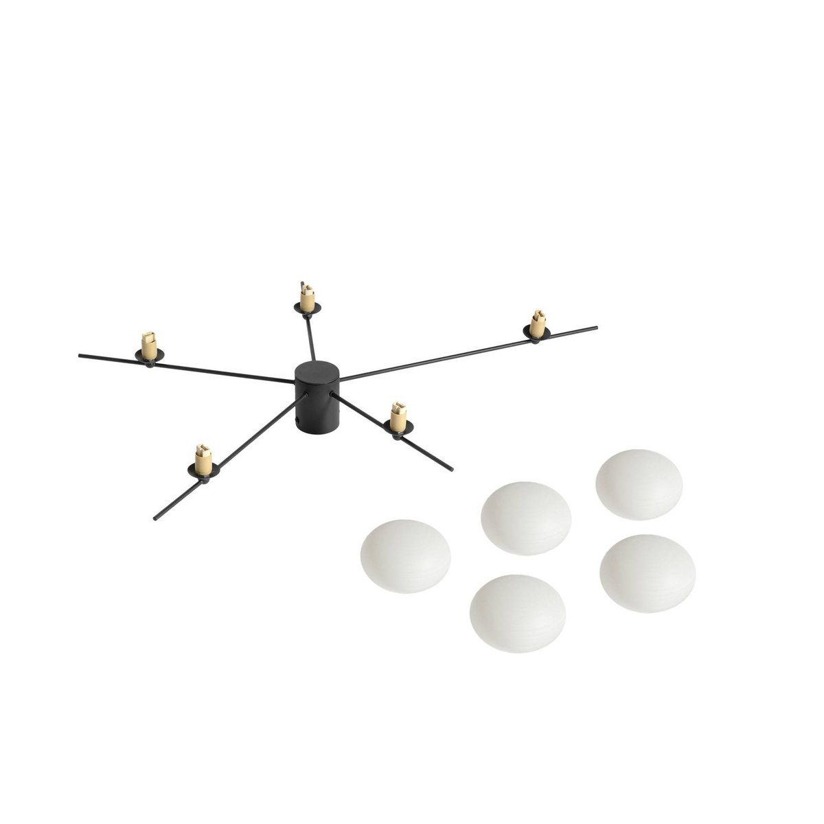 Plafonnier en verre, Valisa noir, blanc, LINDBY