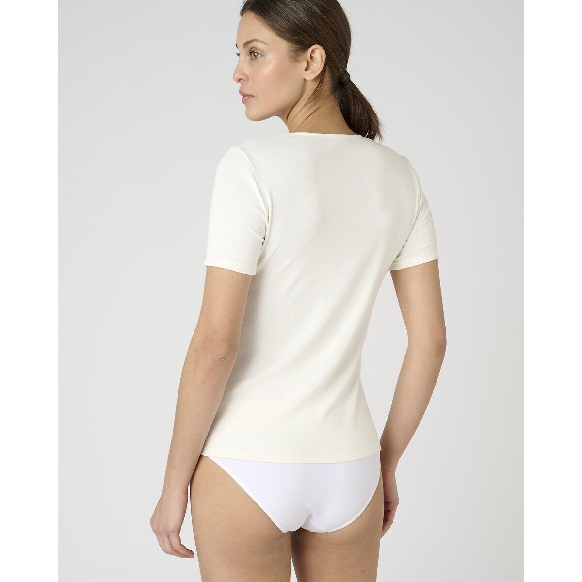 T-shirt a maniche corte Thermolactyl grado 3 avorio, DAMART