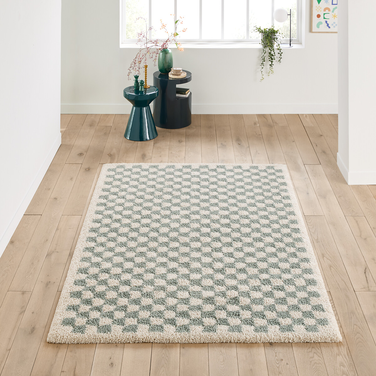 Tapis damier, Eras bleu grisé, LA REDOUTE INTERIEURS