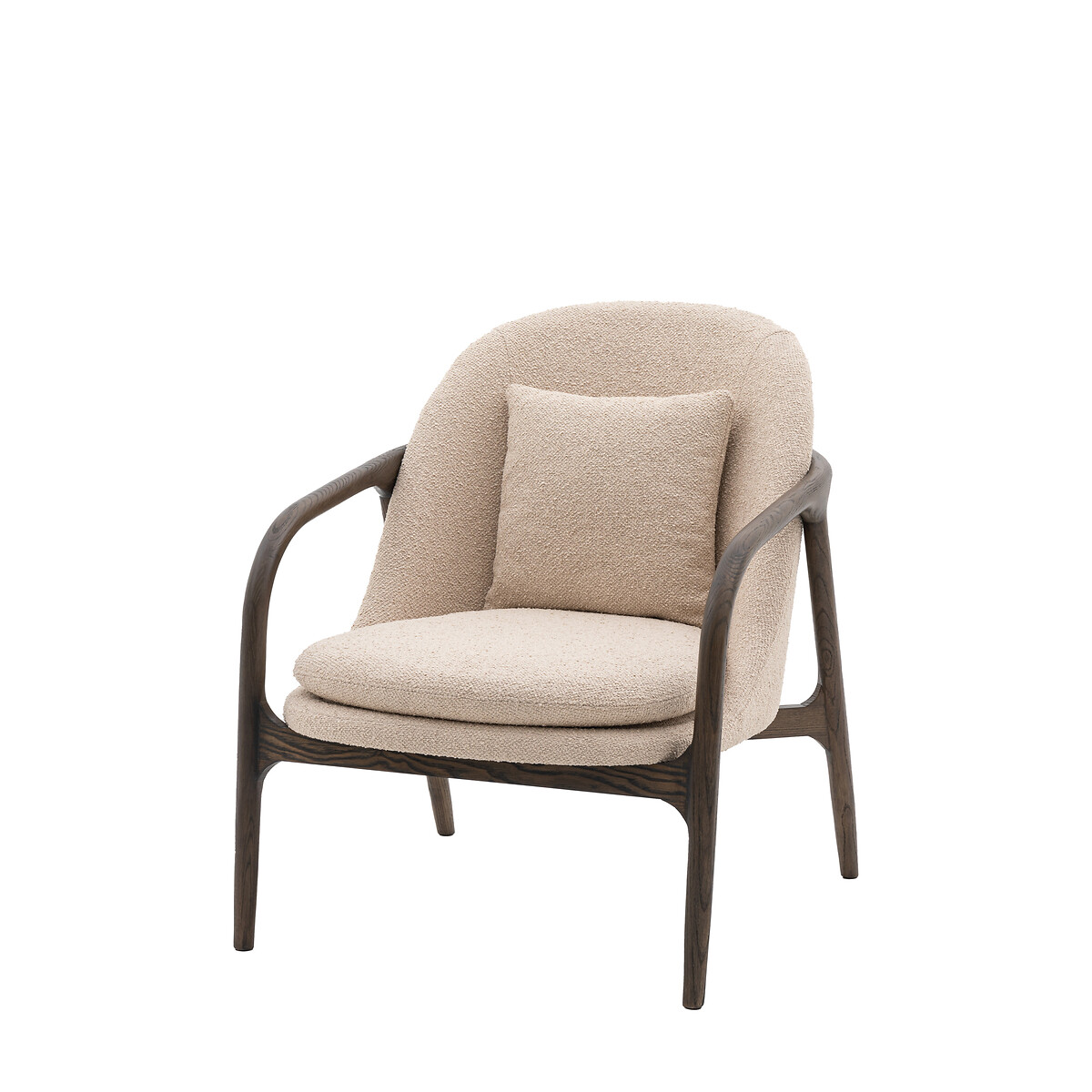 Olsen Textured Boucle Mid Century Armchair light taupe, SO'HOME