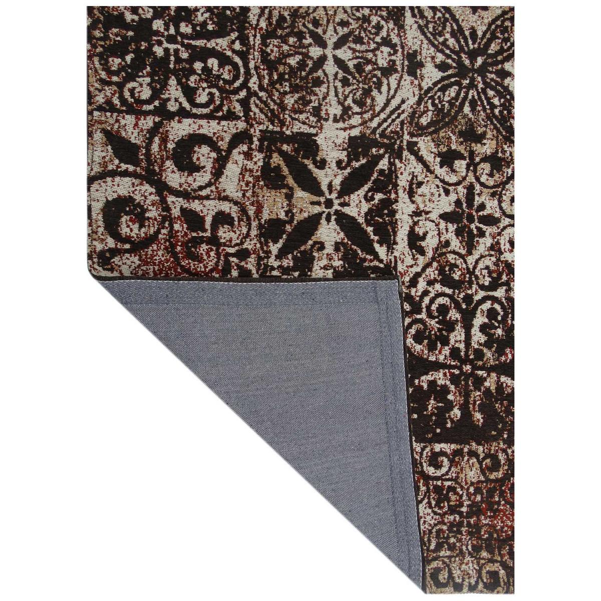 Tapis kilim fait main motif géométrique LINIT marron, UN AMOUR DE TAPIS