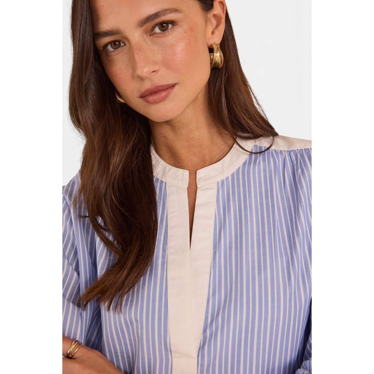 Blouse rayée à manches longues MANAELLE lavande, Maison 123