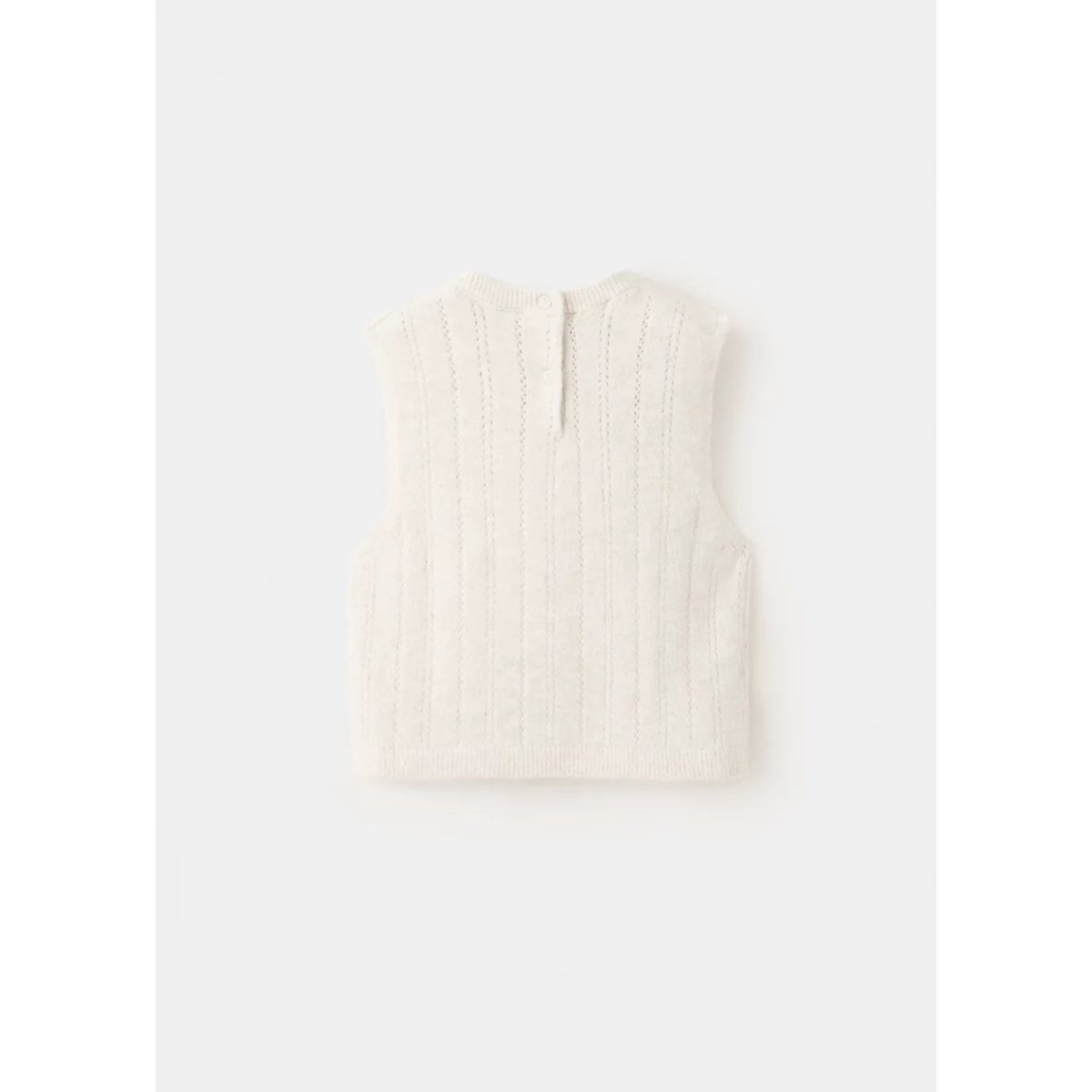 Gilet maille ajourée beige, MANGO BABY