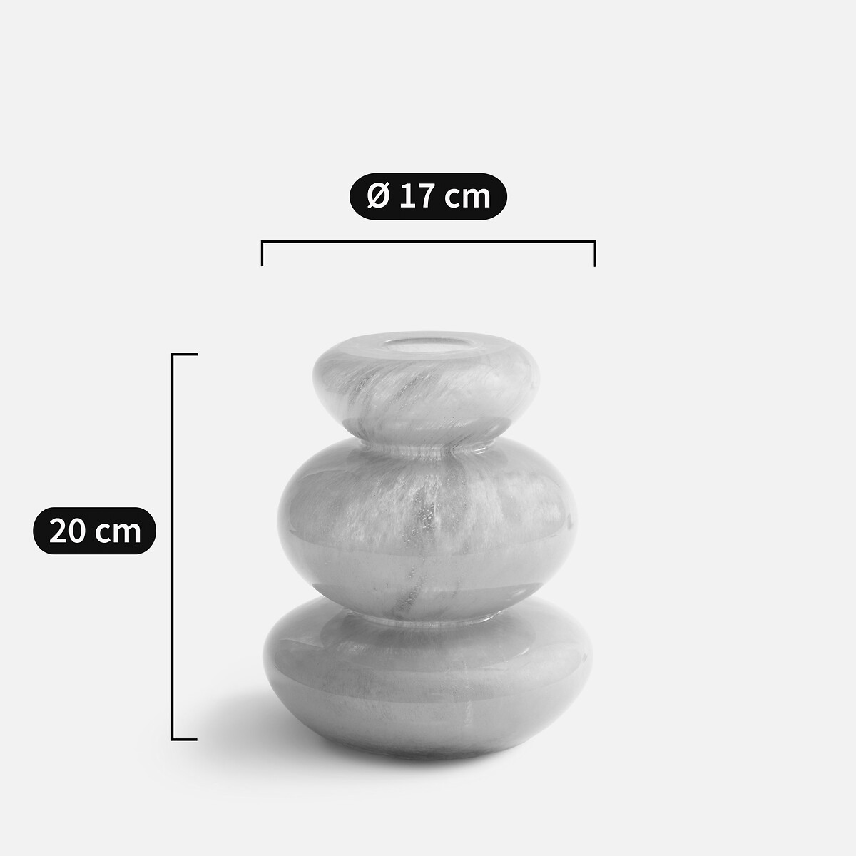 Vase en verre soufflé à la bouche, hauteur 20 cm, FYSA praline, AM.PM