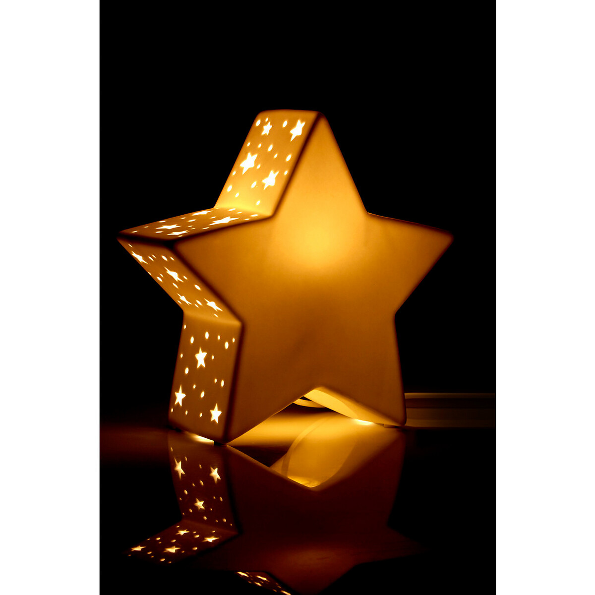 Kids White Ceramic Star Night Light white, SO'HOME