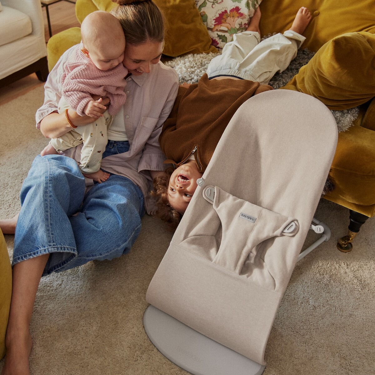Transat bliss mélange tissé chiné beige clair, BABYBJORN
