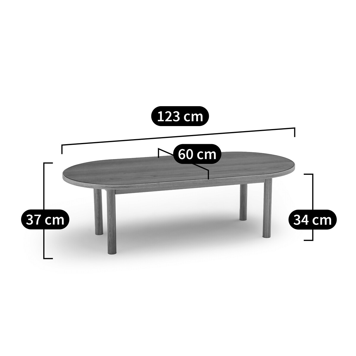 Table basse chêne, plaqué et verre, Evergreen terracotta, LA REDOUTE INTERIEURS
