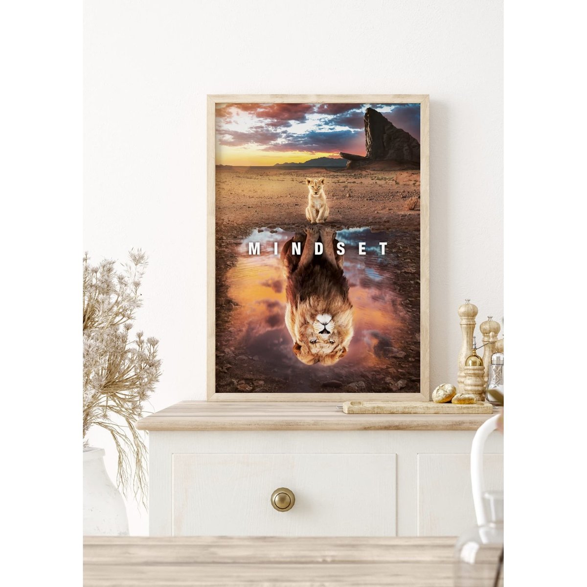 Affiche Motivation Mindset blanc, L'AFFICHERIE