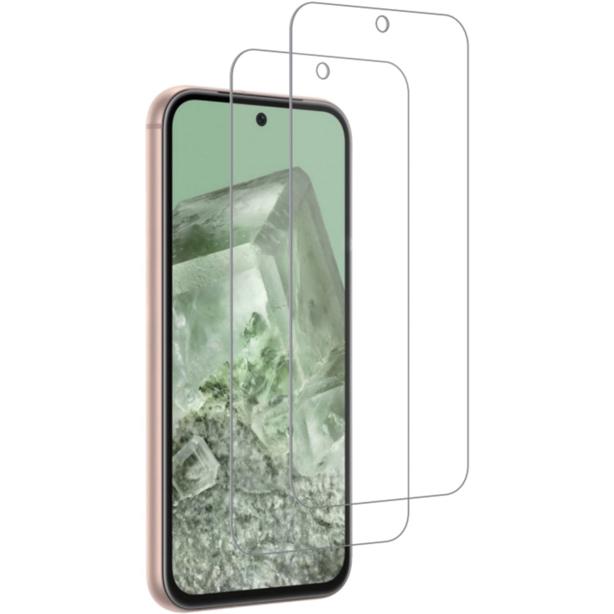 Protège écran Google Pixel 8A verre trempé x2 couleur unique, ESSENTIEL B