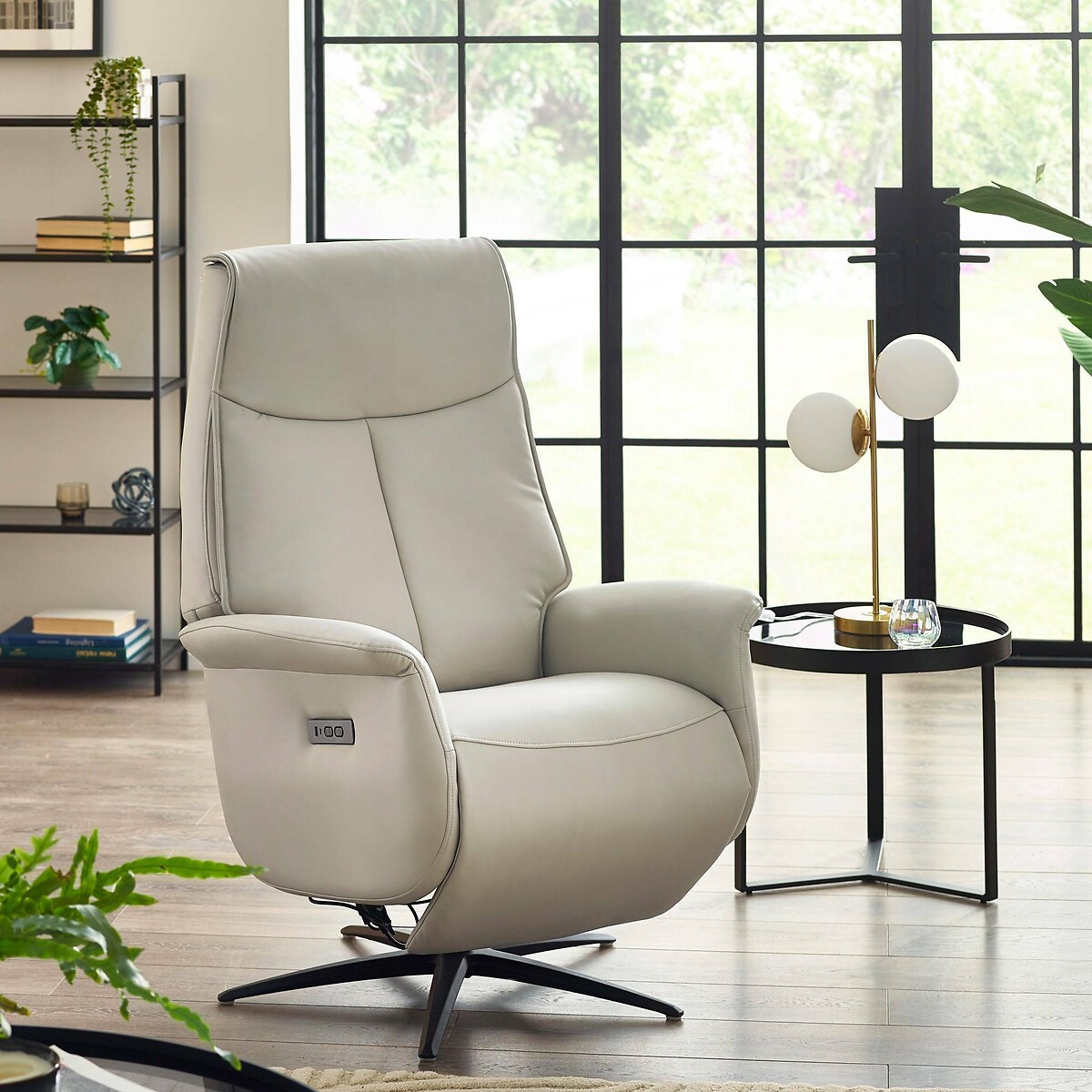 Soraya Faux Leather Dual Recliner grey, SO'HOME