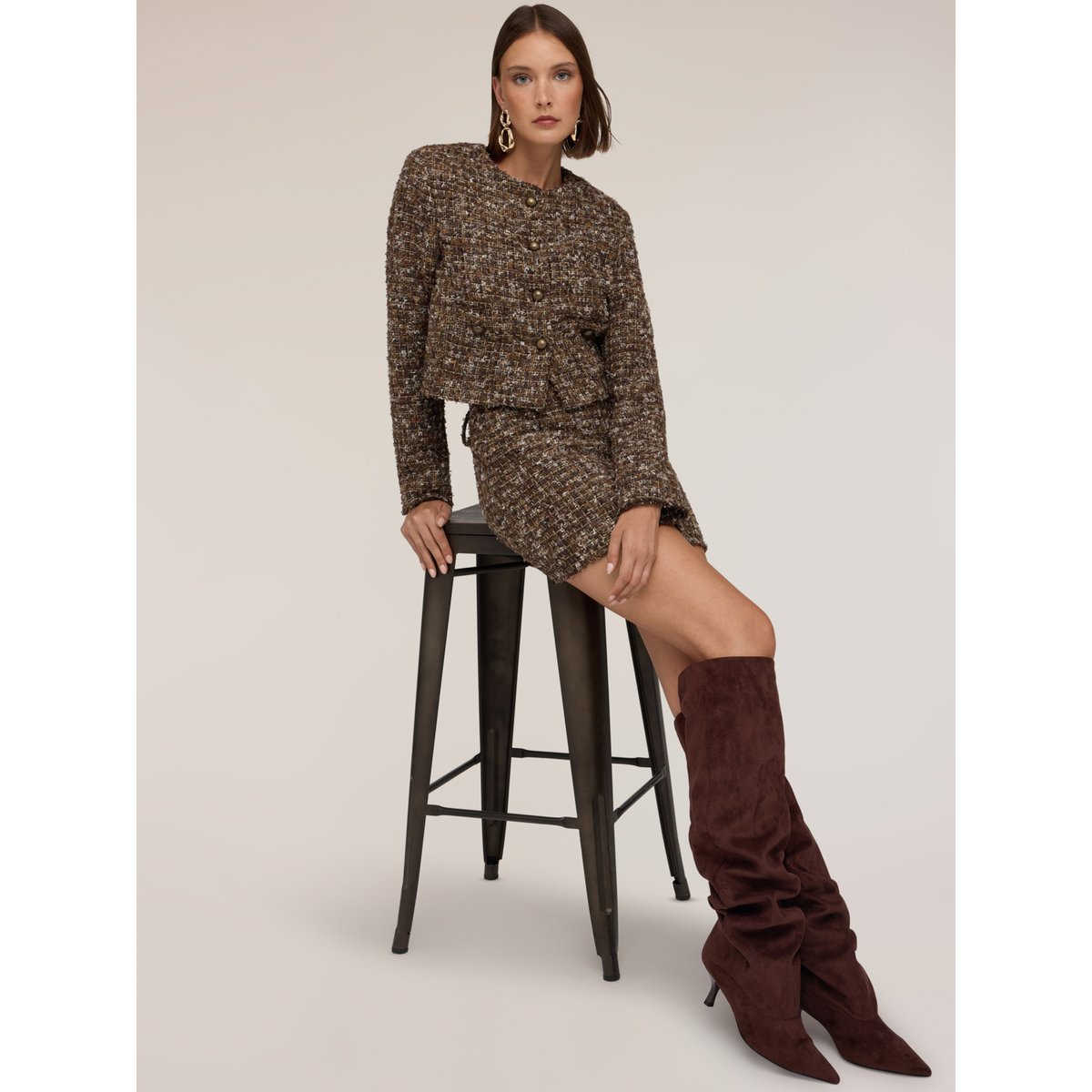 Veste avec boutons métalliques marron, MOTIVI
