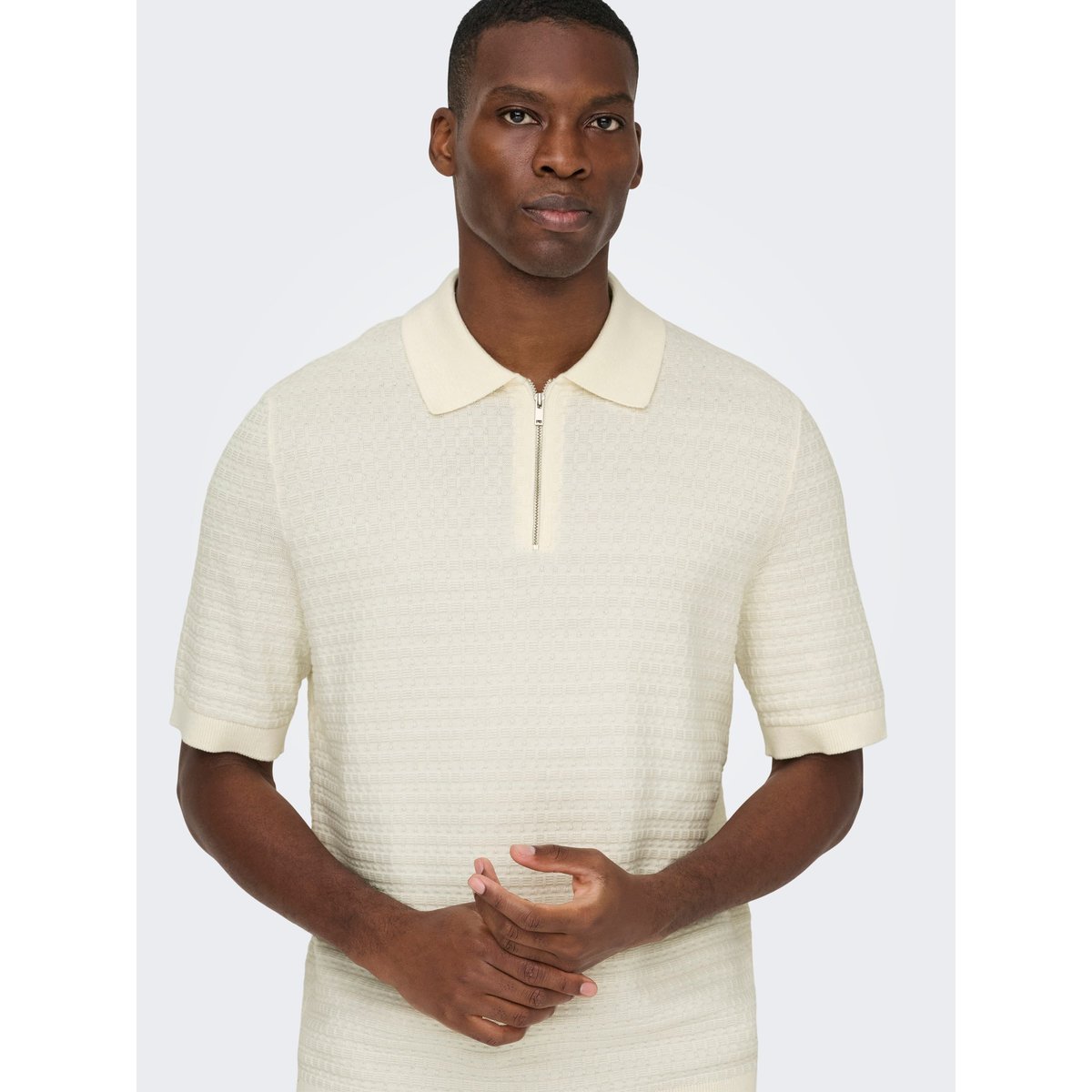 Col Polo En Maille egret, ONLY & SONS