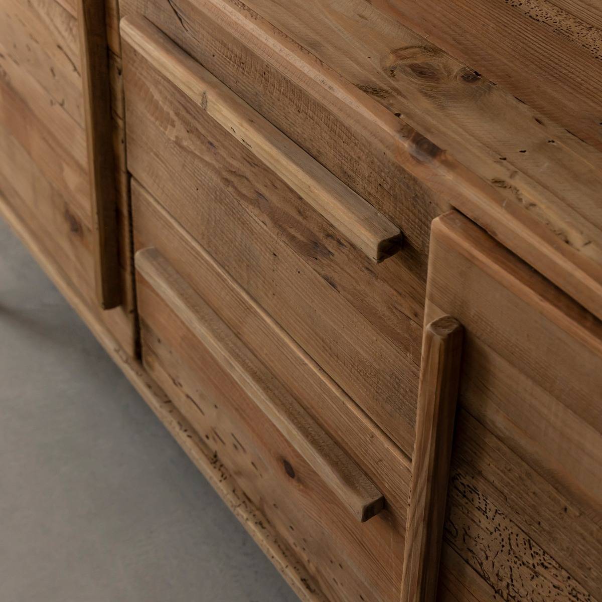 Meuble TV en bois recyclé BLAISE bois foncé, MADE IN MEUBLES