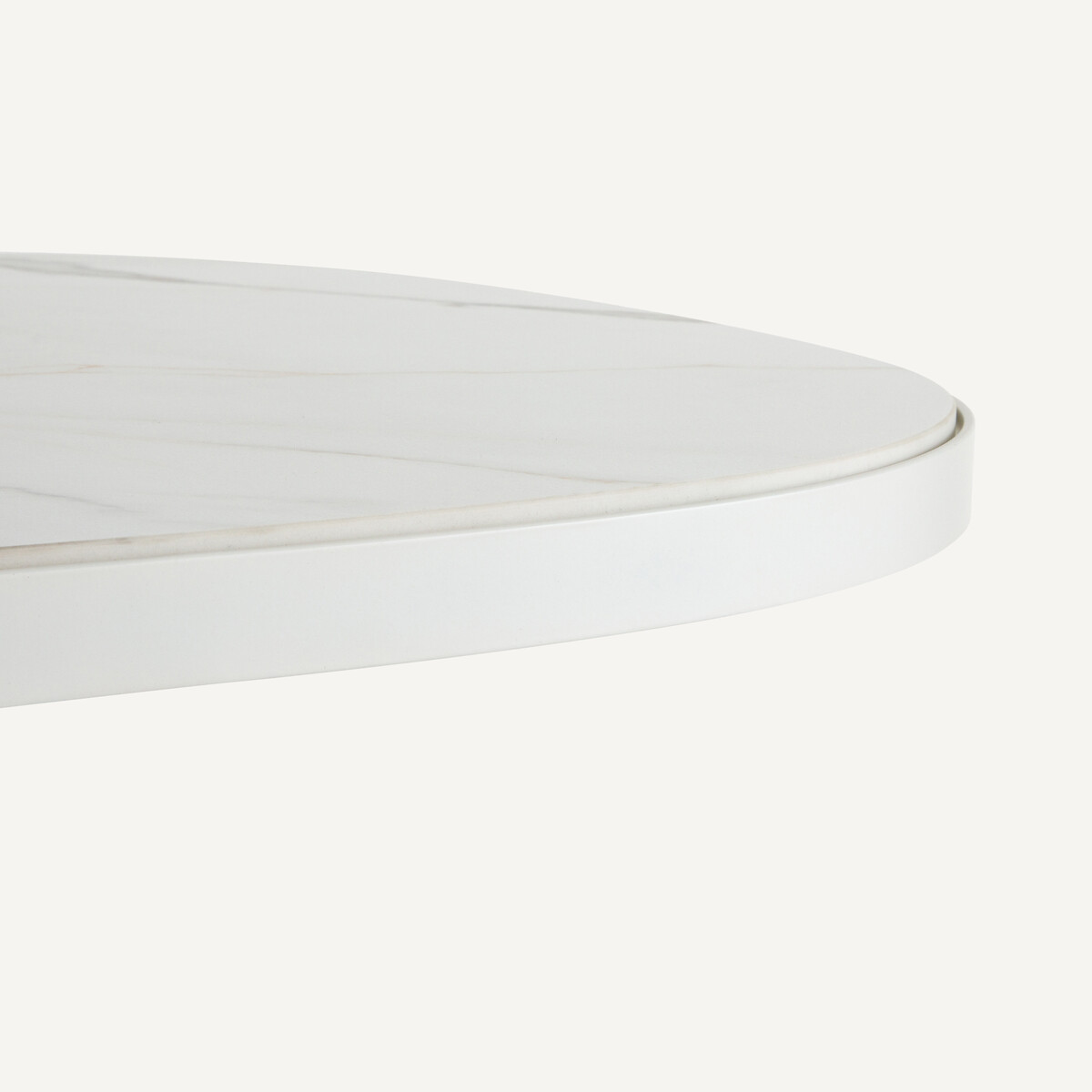 Table de bistrot haute, avec plateau en céramique blanche, 2 couverts, LIXFELD céramique blanche, AM.PM