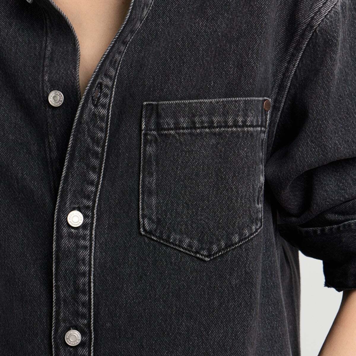 Surchemise À Coupe Décontractée En Denim noir tencel lavé, PEPE JEANS