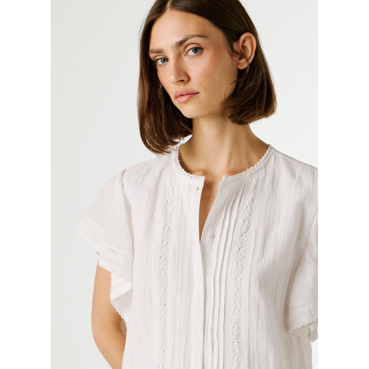 Robe courte, à manches courtes blanc, PEPE JEANS