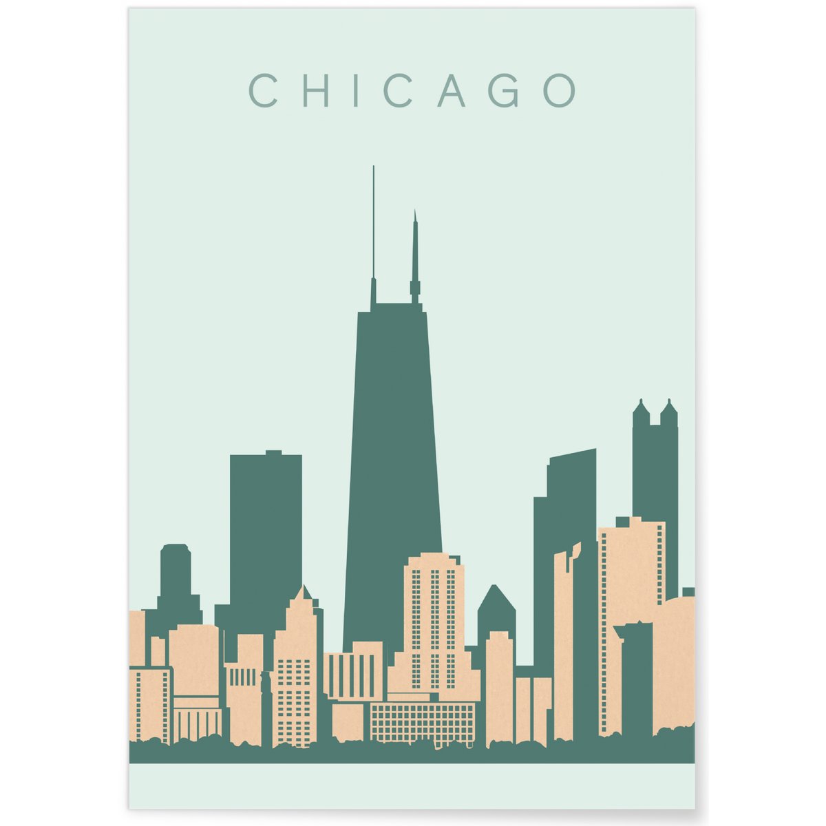 Poster Chicago blanc, L'AFFICHERIE