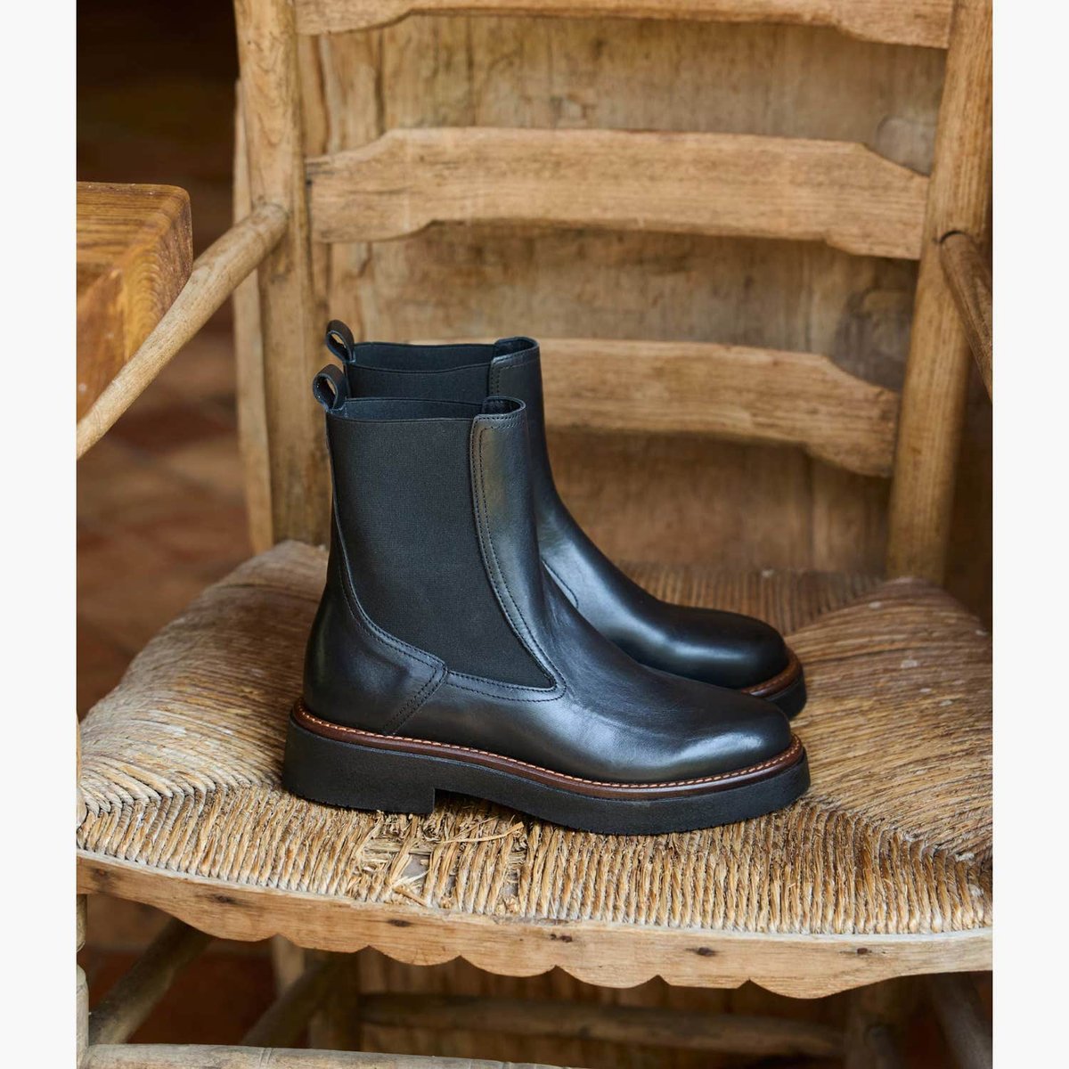 Boots À Talon en cuir MILADA noir, BOCAGE