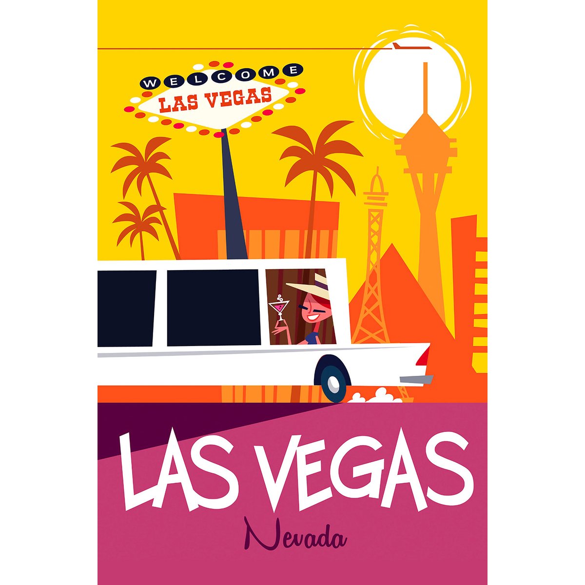 Tableau road trip à vegas tableau alu dibond, HEXOA