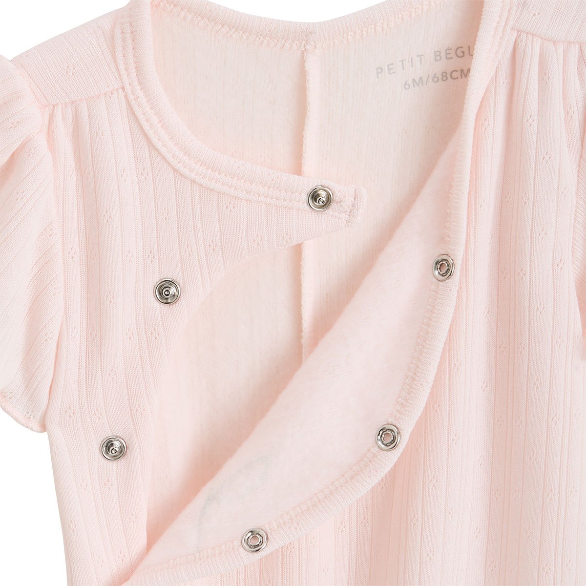 Barboteuse bébé en pointelle Badian rose, PETIT BEGUIN