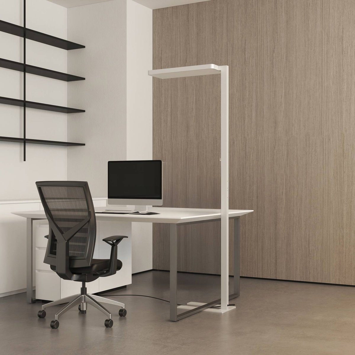 Lampadaire en aluminium moderneLED, Timon blanc, ARCCHIO