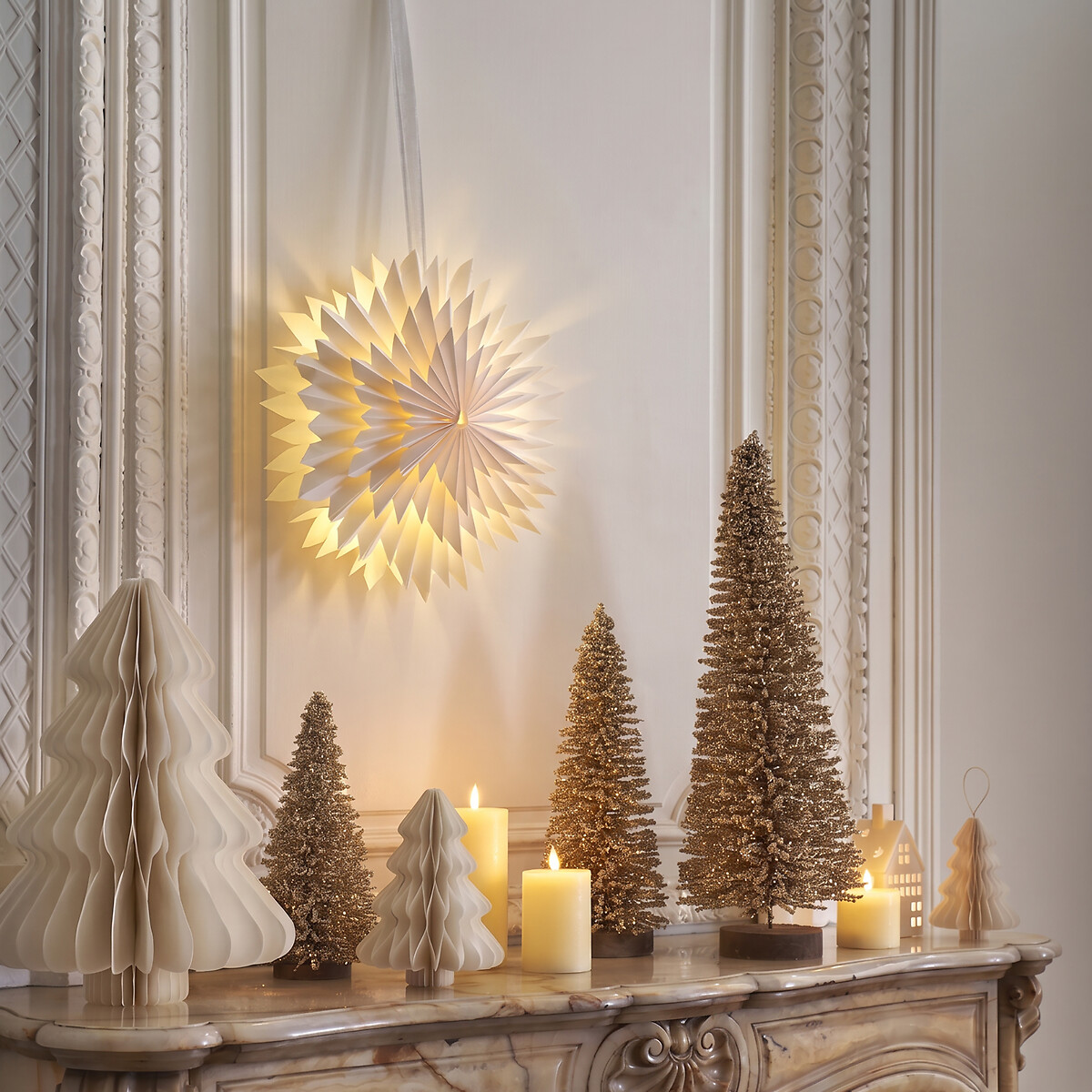 Étoile lumineuse à suspendre en papier, diamètre 38 cm, CASPAR ecru, LA REDOUTE INTERIEURS