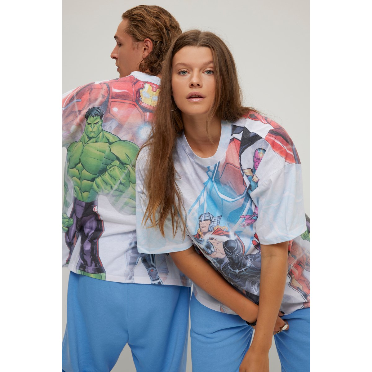 T-shirt oversized à col rond et blanc cassé, STUDIO UNTOLD