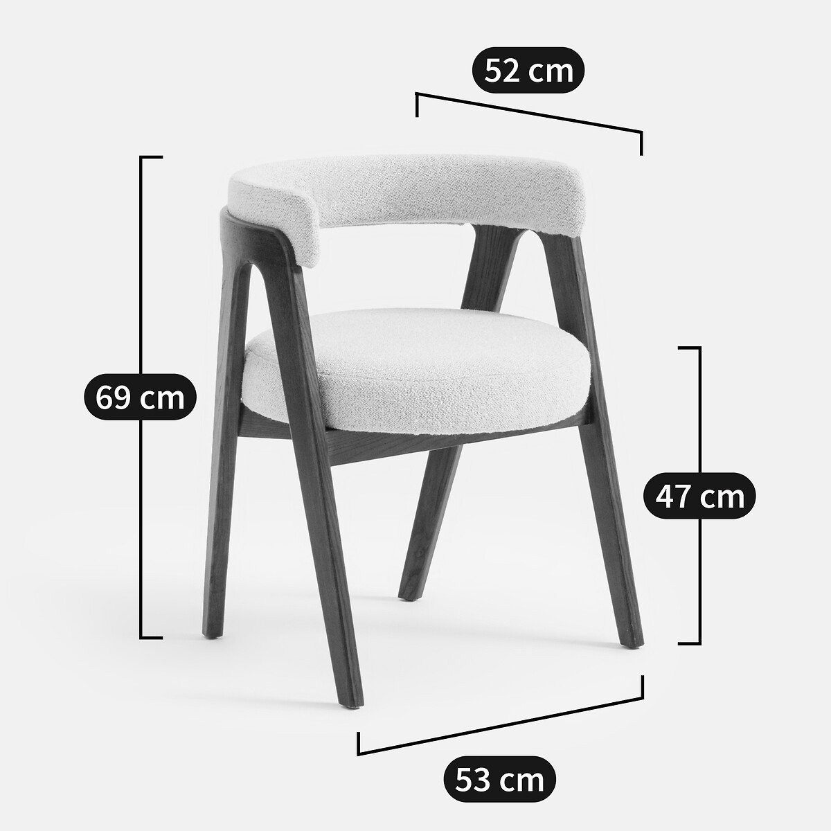 Fauteuil de table vintage, Valentina ecru, LA REDOUTE INTERIEURS