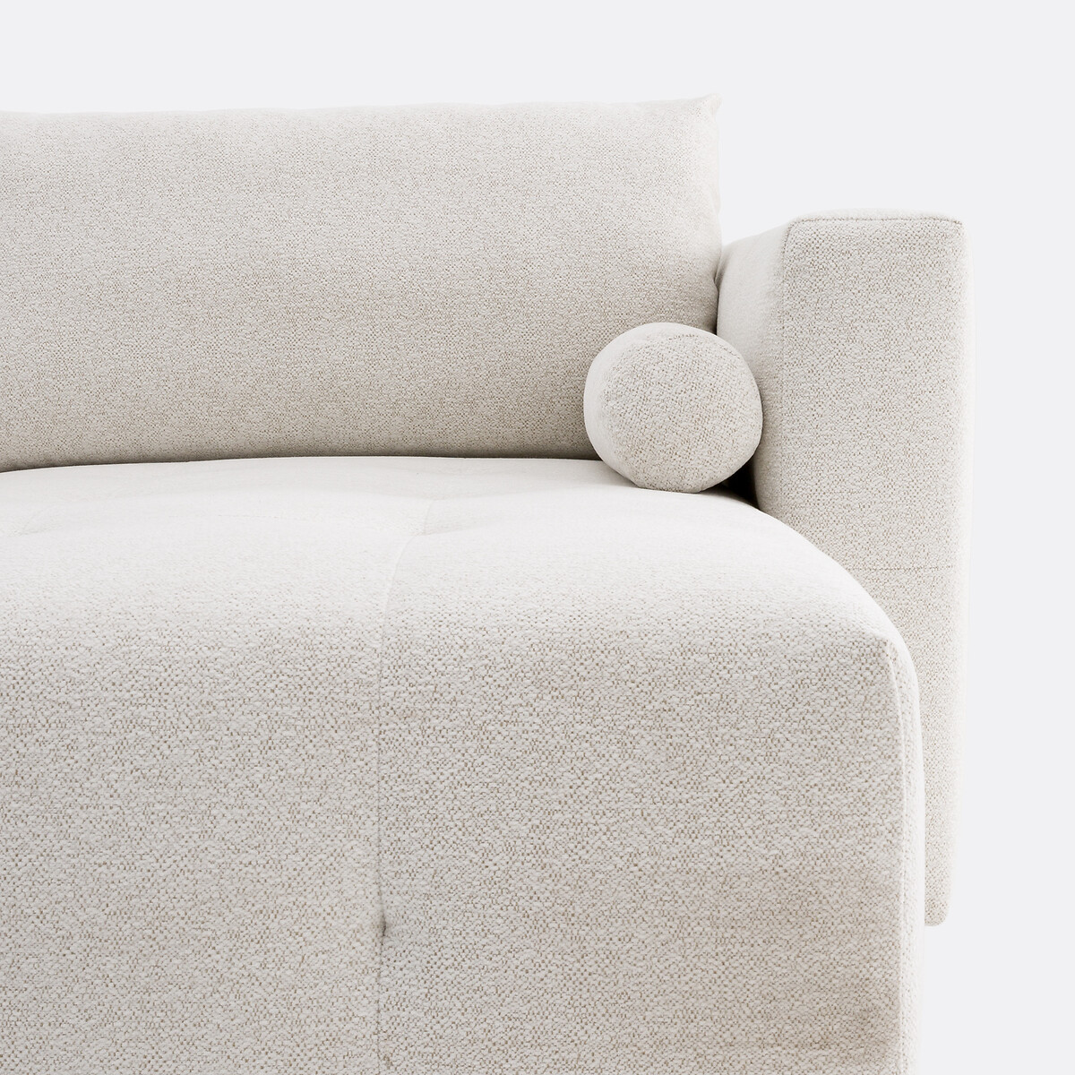 Umkehrbares Ecksofa, umwandelbar, 3-Sitzer, aus melierter Chenille, MASI ecru, LA REDOUTE INTERIEURS