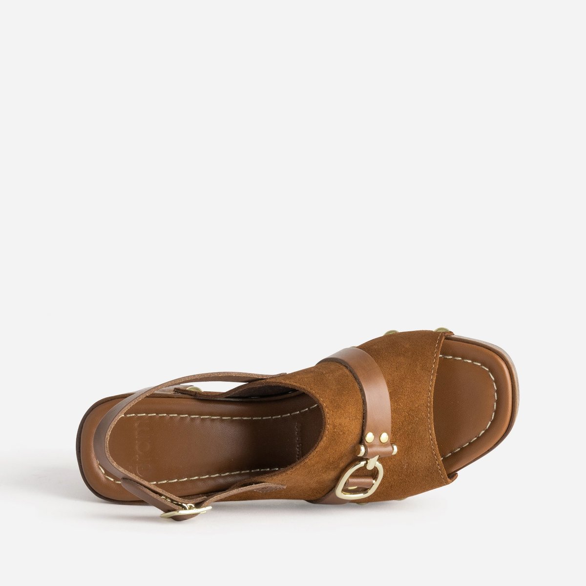 Sandale À Talon en cuir KAMELIO cognac, ERAM