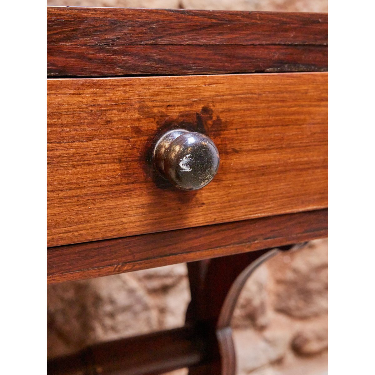 Bureau anglais en bois Edouard N°503 - Bon état bois foncé, DEBONGOUT