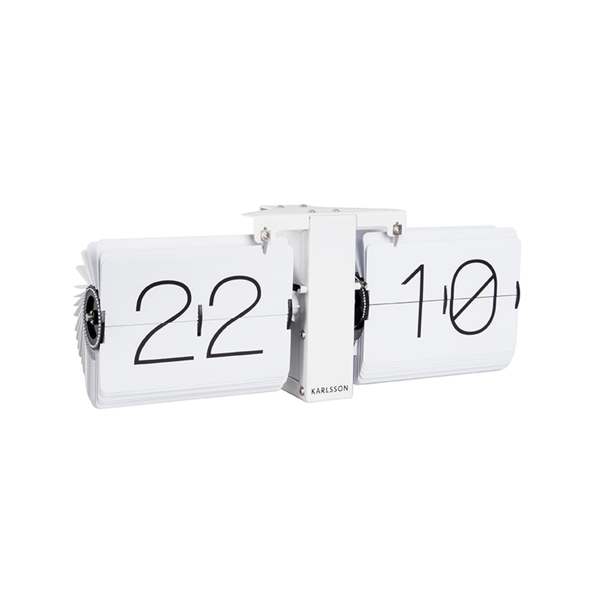 Horloge De Table Acier FLIP KLOK NO CASE blanc mat, KARLSSON