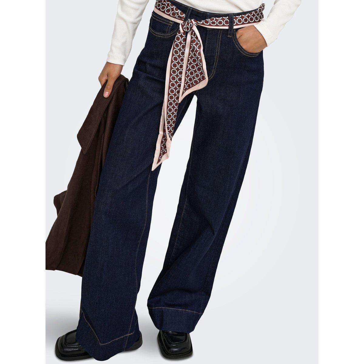 Jean À Jambe Large dark blue denim, ONLY