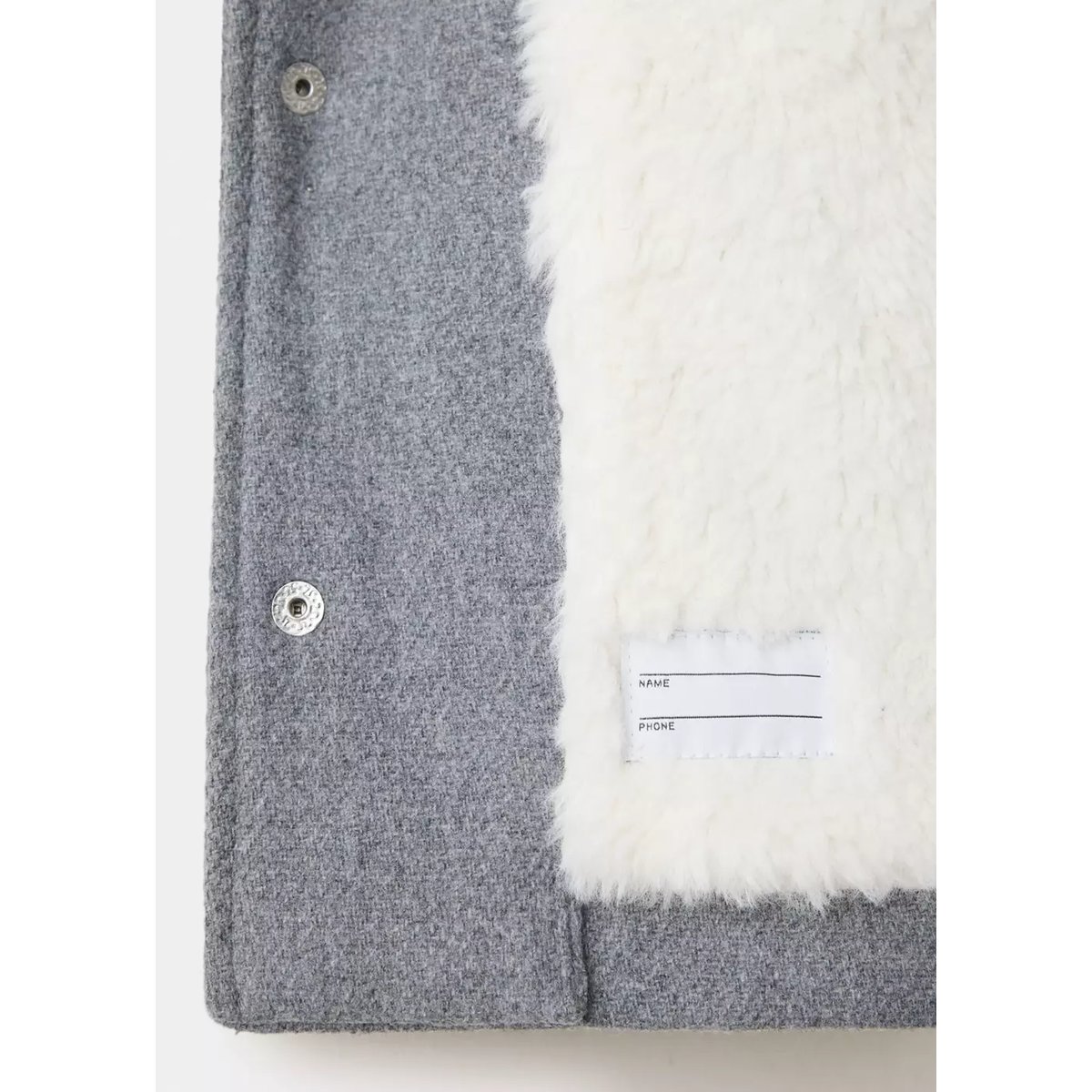 Manteau en drap imitation mouton gris, MANGO BABY