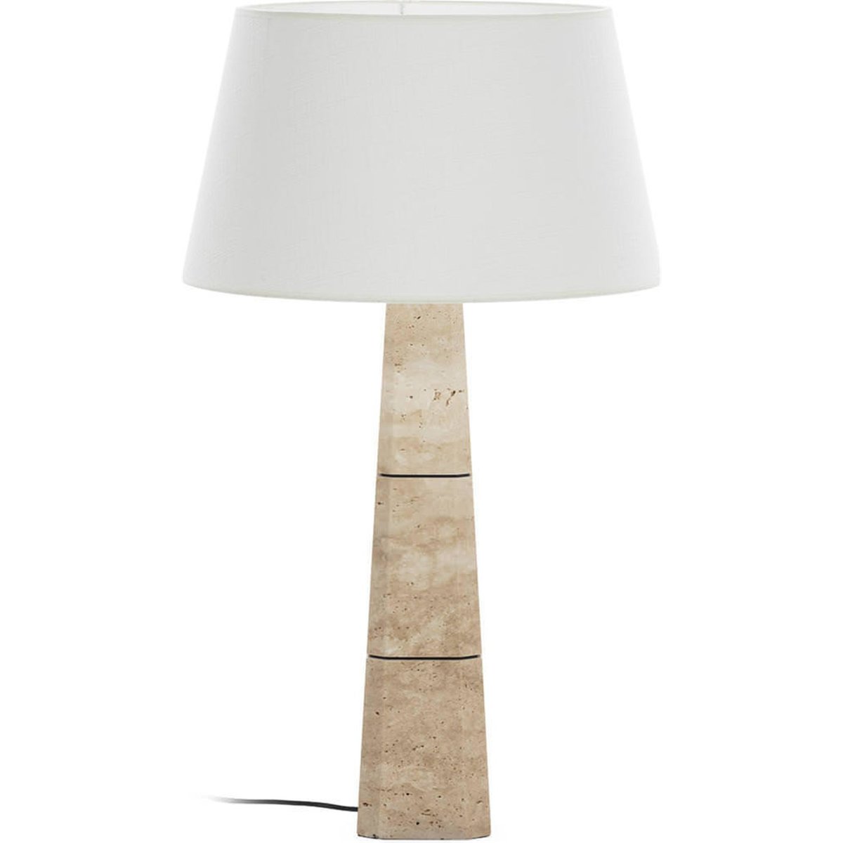Lampe de table en marbre travertin naturel et noir, RECOLLECTION